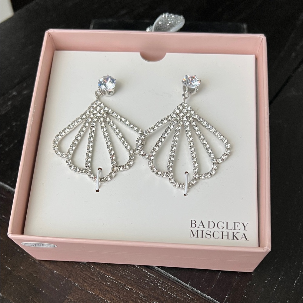 Badgley Mischka Crystal Silver Earrings